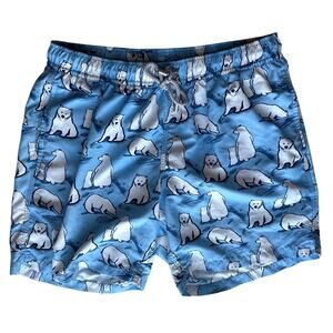 Bluemint Polar Bear Print Arthus Swim Trunks Size Large